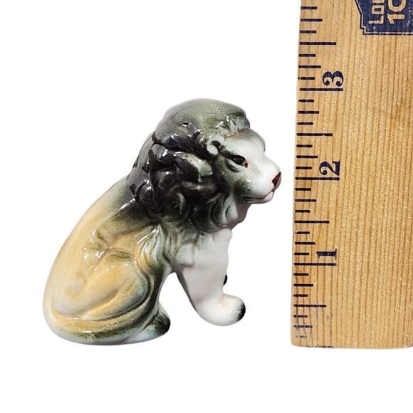 VTG MINI LION FIGURINE SET BONE CHINA CERAMIC PORCELAIN HAND PAINTED TAIWAN - Picture 6 of 6
